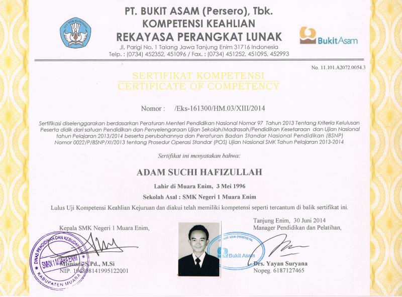 Certificate photo