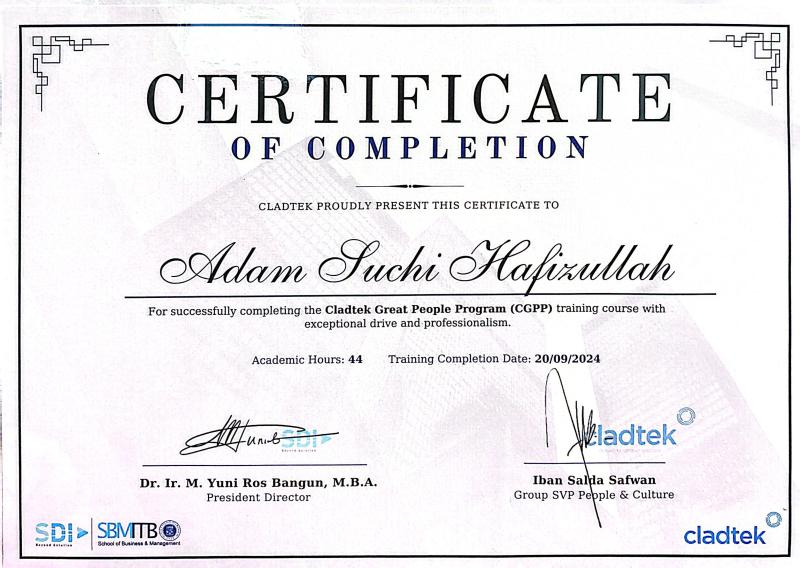 Cladtek Great People Program (CGPP)